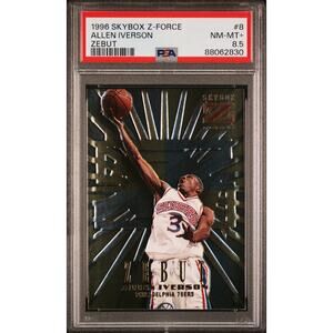1996 SkyBox Z-Force Zebut #8 Allen Iverson RC PSA 8.5 Philadelphia 76ers Pop 1